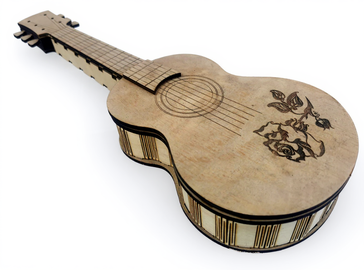 box guitare en bois 30 cm décoration